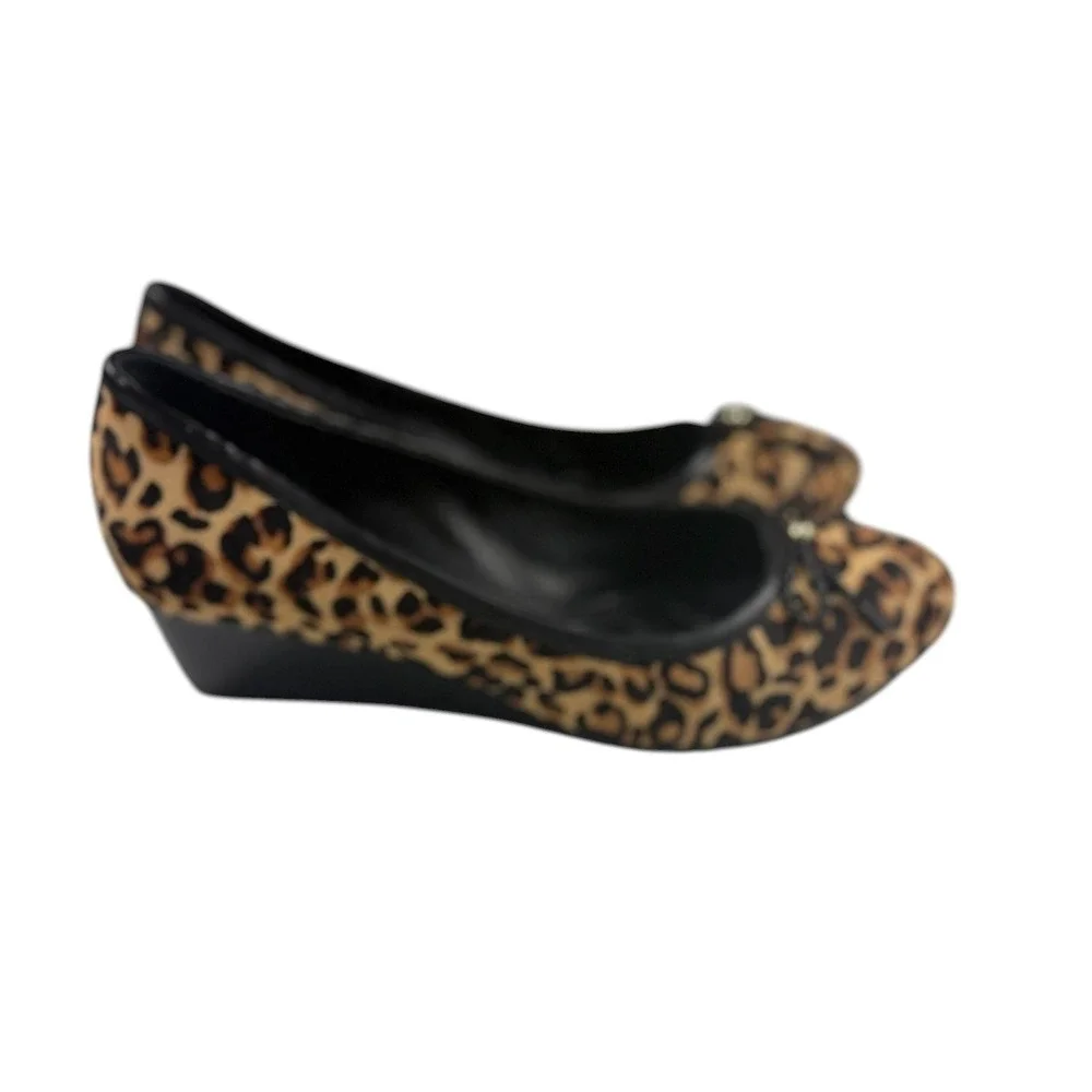 Cole Haan Tali Grand Wedge Women 10 C Wide Ocelot Haircalf Leopard NEW